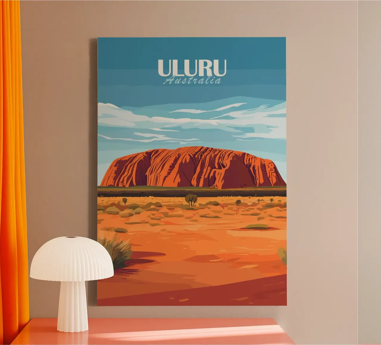 uluru landscape desert rock formation canvas with Floater frame by Kirsten C Nolan