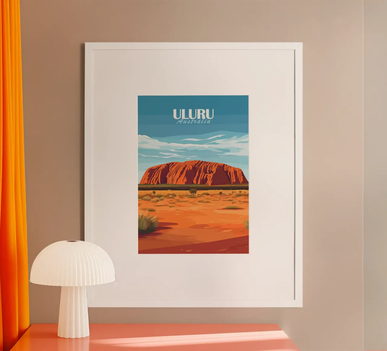 paesaggio di uluru formazione rocciosa del deserto poster da Kirsten C Nolan
