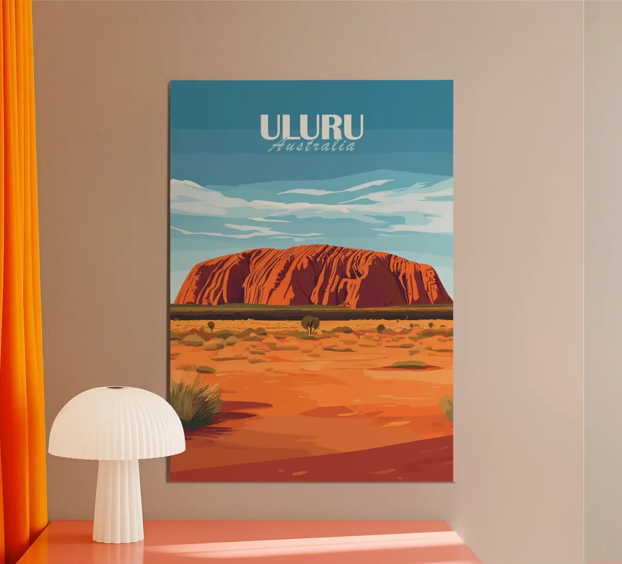 paesaggio di uluru formazione rocciosa del deserto poster da Kirsten C Nolan