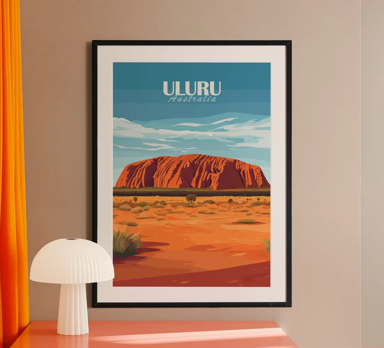 paesaggio di uluru formazione rocciosa del deserto poster da Kirsten C Nolan