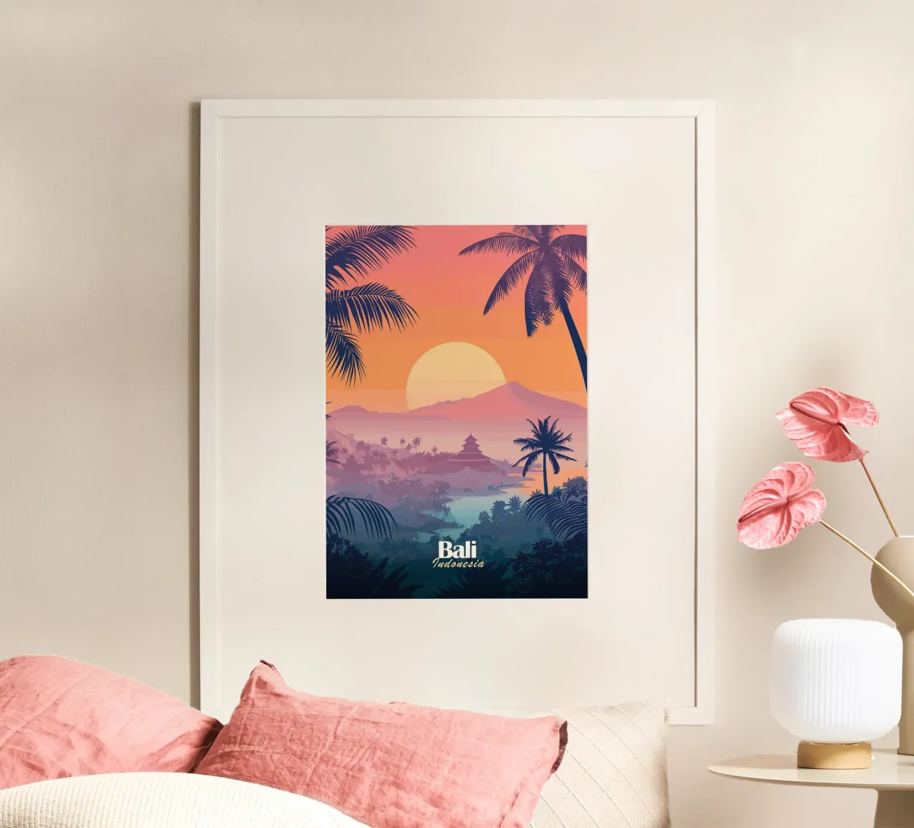 palme tramonto sole silhouette poster da Kirsten C Nolan