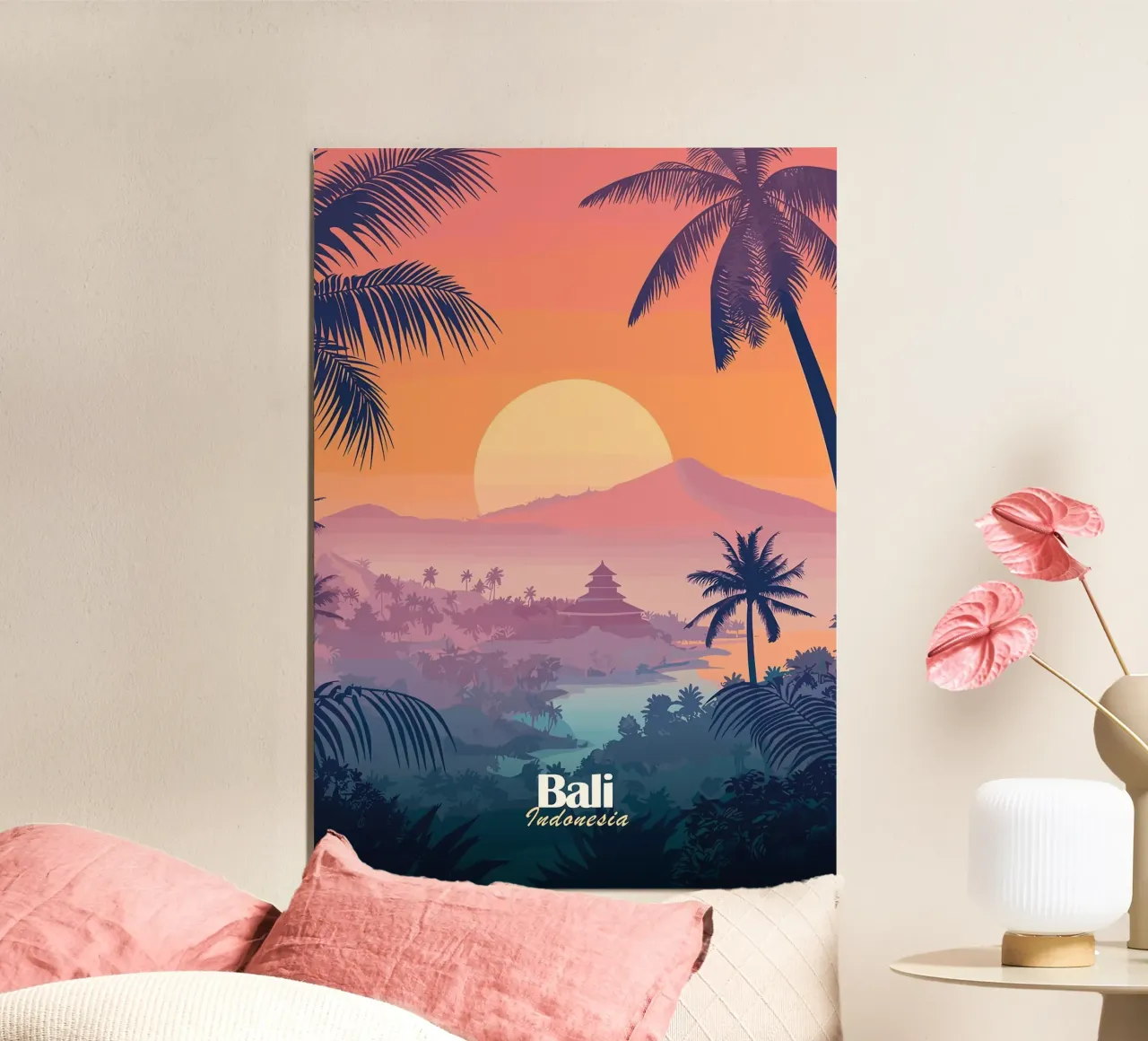 palme tramonto sole silhouette poster da Kirsten C Nolan