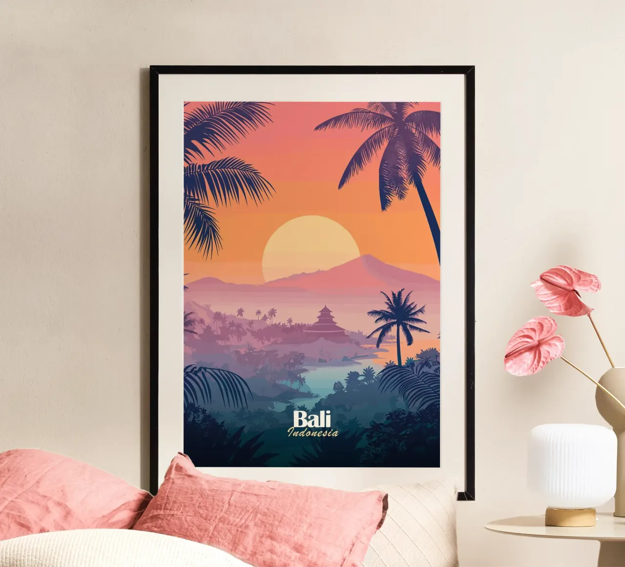 palme tramonto sole silhouette poster da Kirsten C Nolan