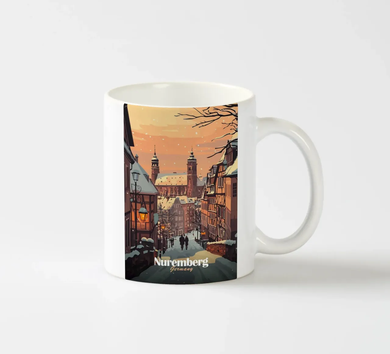Norimberga Germania neve inverno tazza in ceramica da Kirsten C Nolan