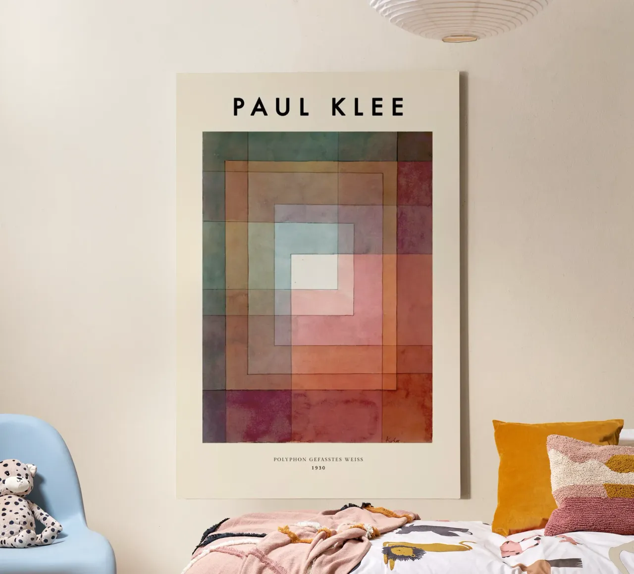 Klee - White Framed Polyphonically tela con Cornice a cassetta da ARTOTHEK