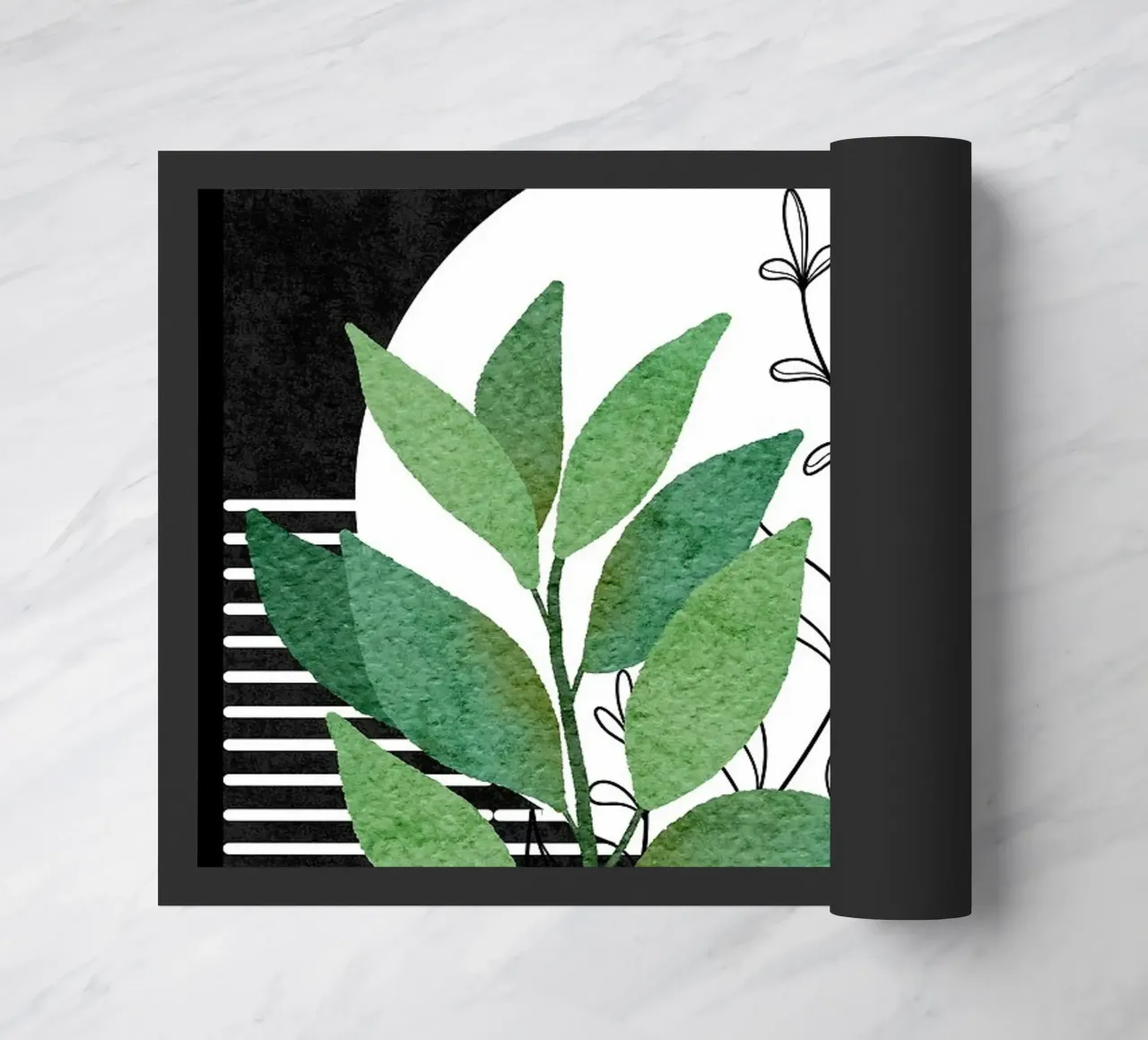 foglie verde botanico sole zerbino da James Isaac Jackson