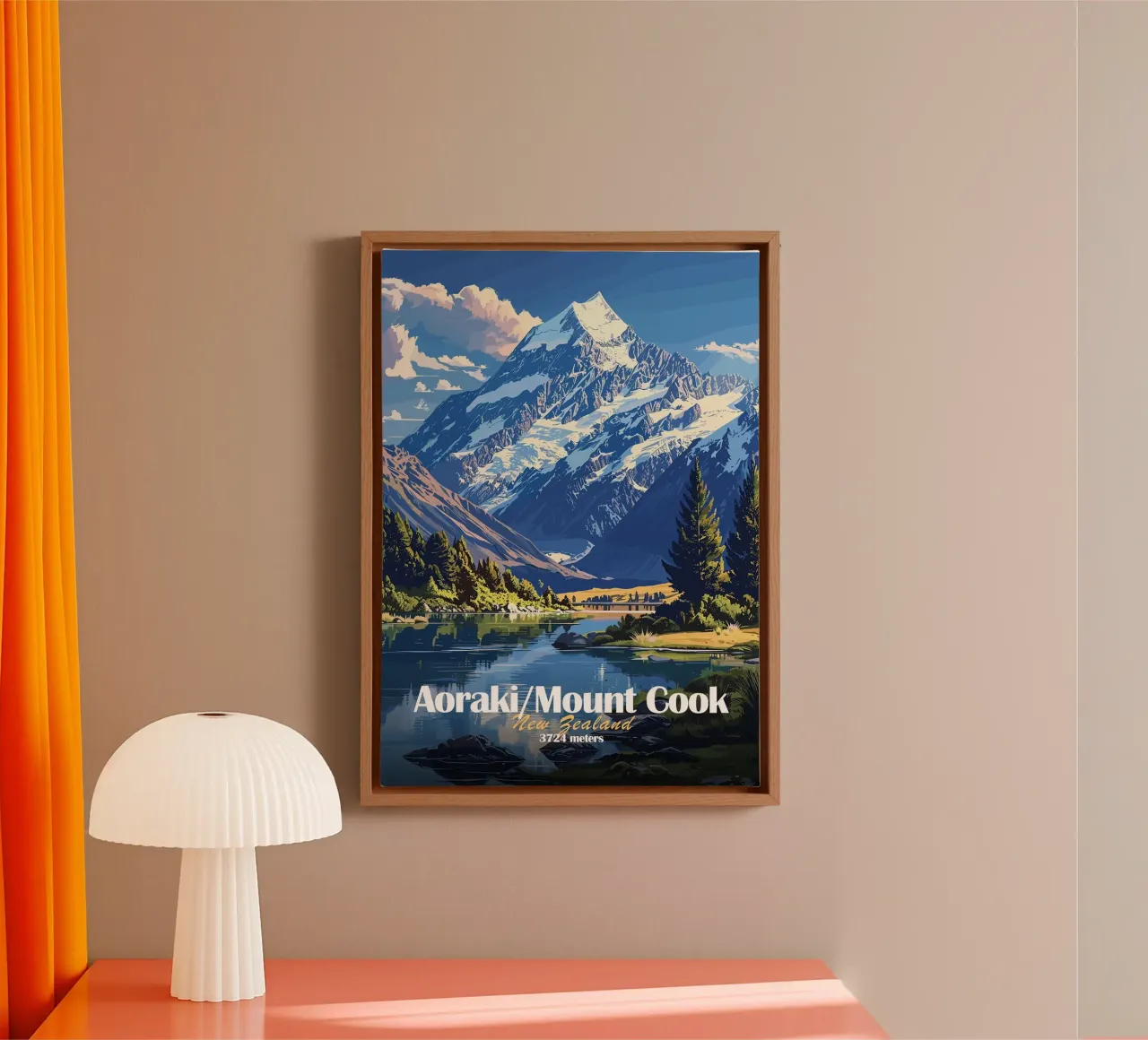 montagna neve alberi lago tela con Cornice a cassetta da James Isaac Jackson