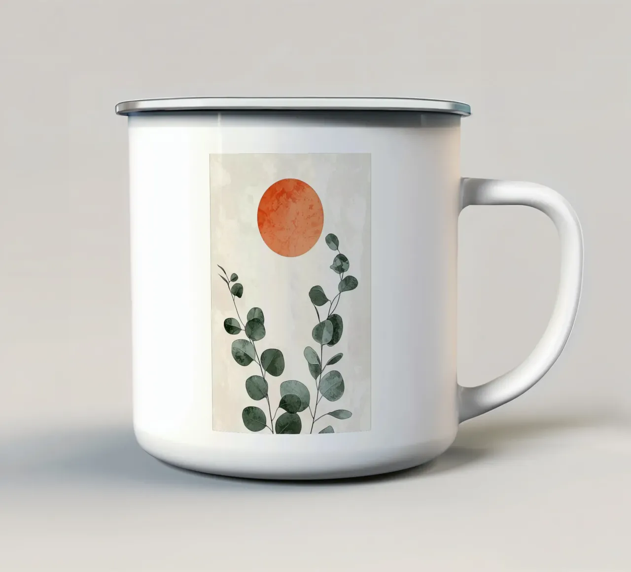 sole foglie fogliame botanico tazza in smalto da James Isaac Jackson