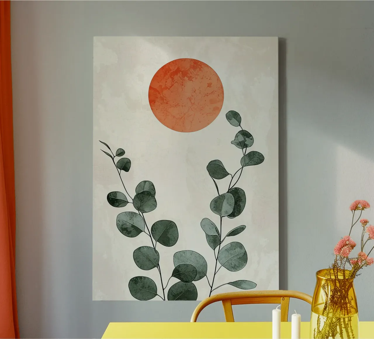zon bladeren gebladerte botanisch canvas met Baklijst van James Isaac Jackson