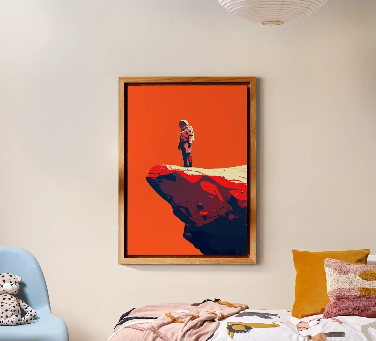 astronaut space rock cliff alu-dibond by James Isaac Jackson