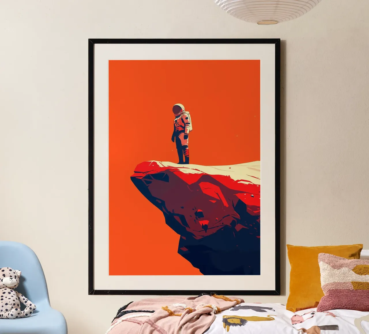 astronaut space rock cliff hahnemühle by James Isaac Jackson