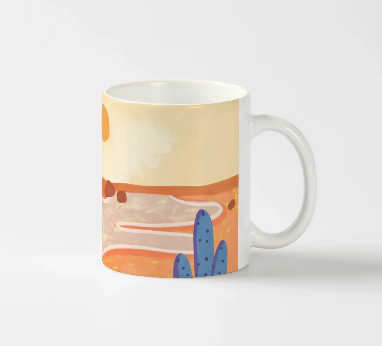 Pad door de geschilderde woestijn keramische mok van Kintsugi99