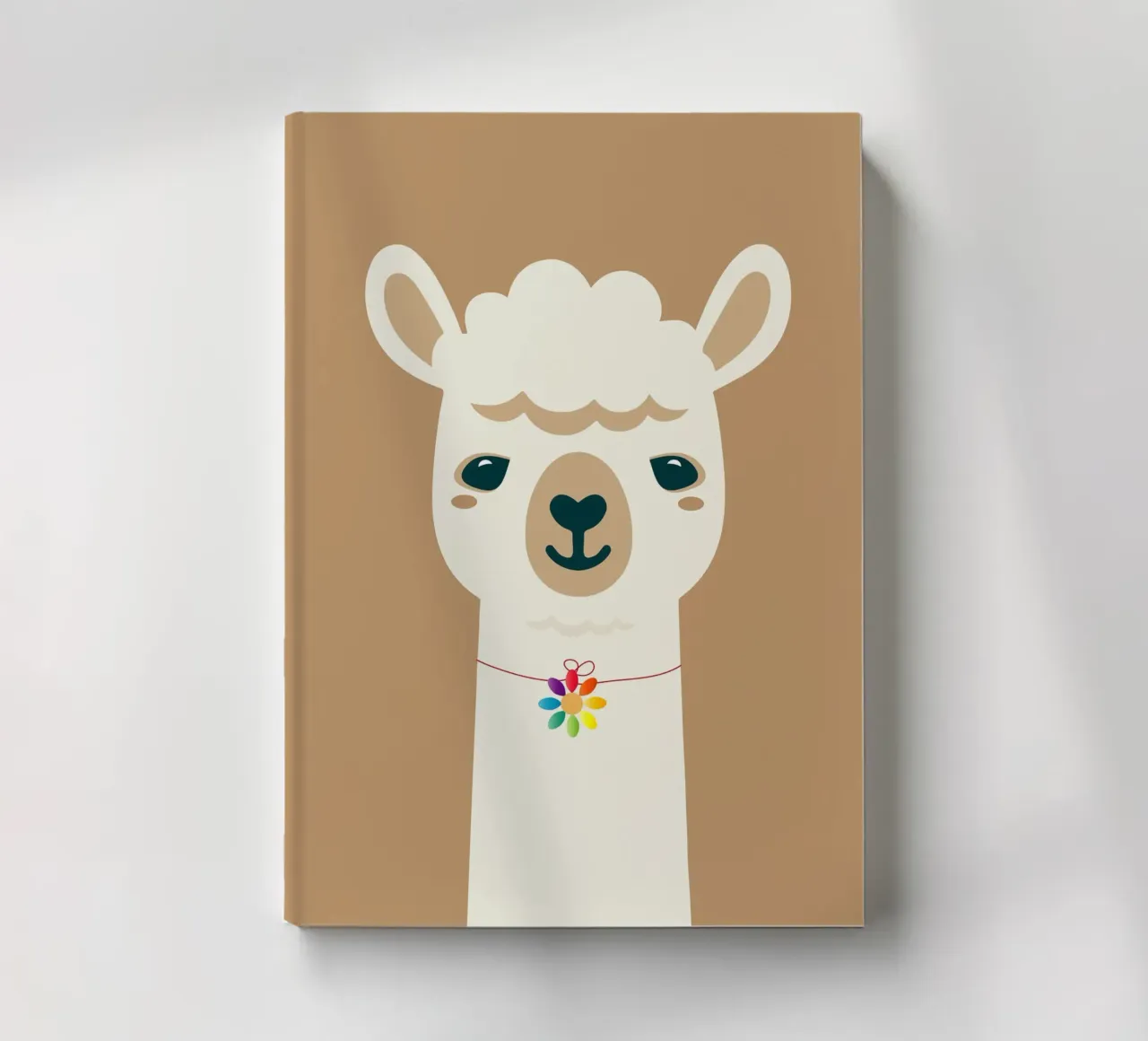 Charmant alpaga avec collier de fleurs multicolores - motif joyeux carnet de notes de namosh