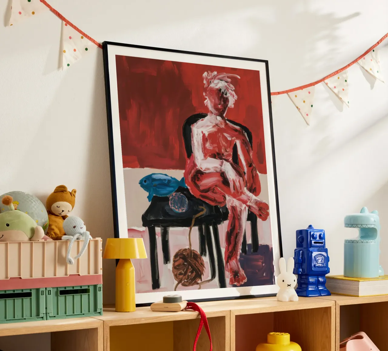 Figura rossa espressiva poster con telaio in alluminio da Lunar Templar