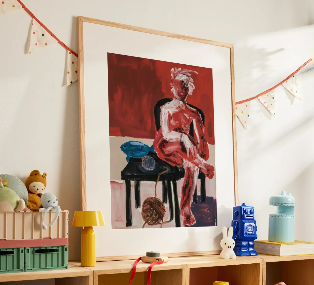 Figura rossa espressiva poster con telaio in alluminio da Lunar Templar