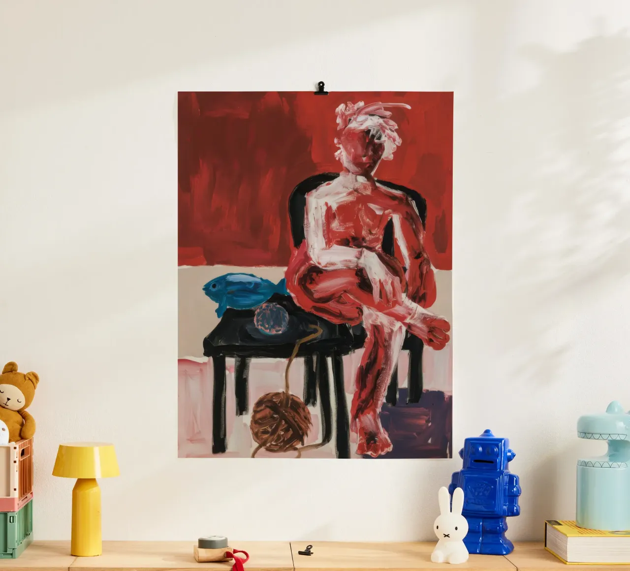 Figura rossa espressiva poster con telaio in alluminio da Lunar Templar