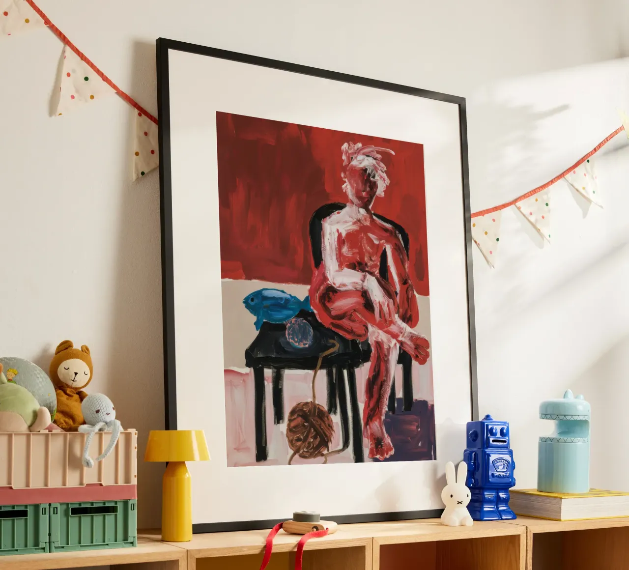 Figura rossa espressiva poster con telaio in alluminio da Lunar Templar