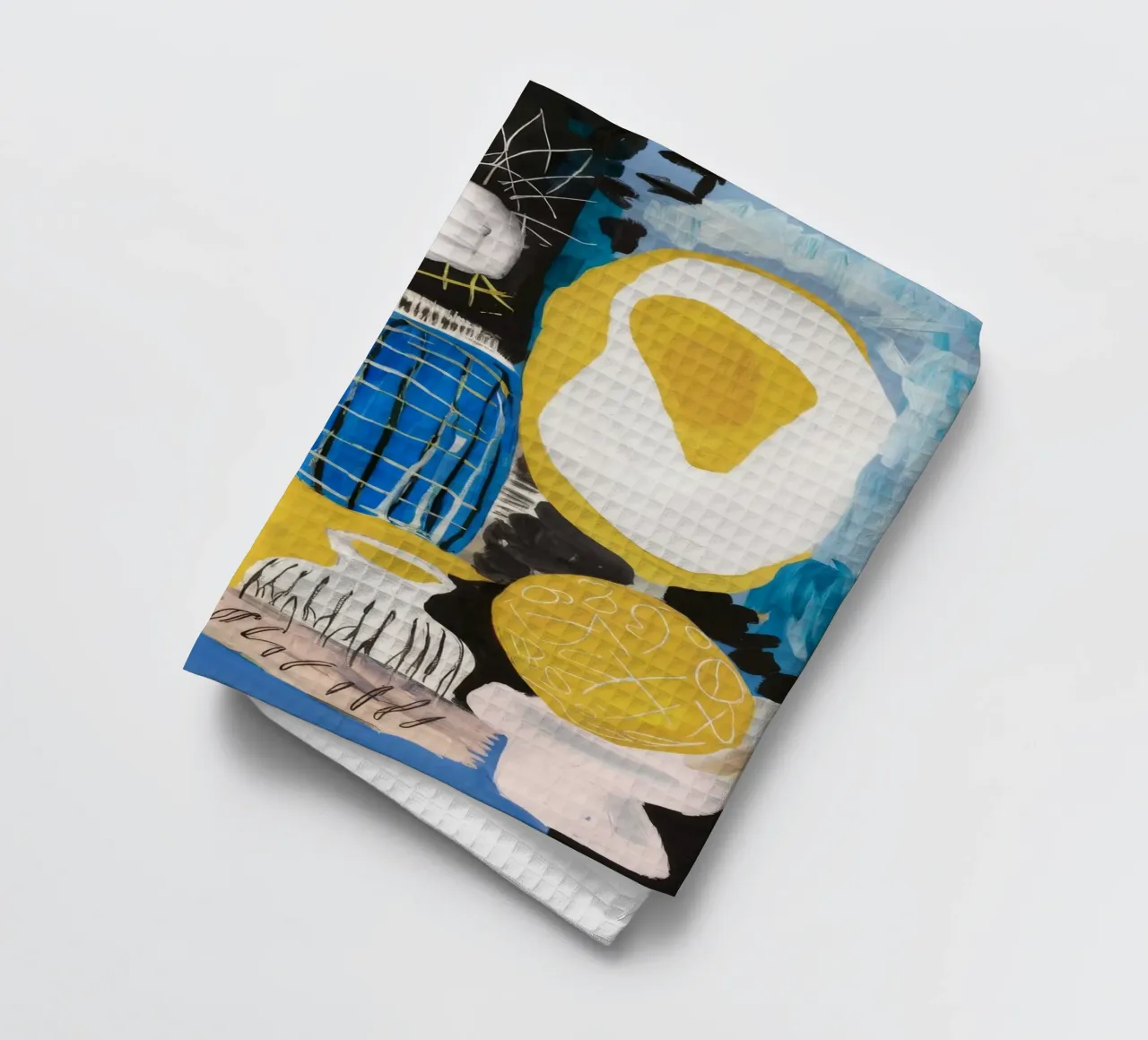 Abstracte kleurensymfonie theedoek van Lunar Templar