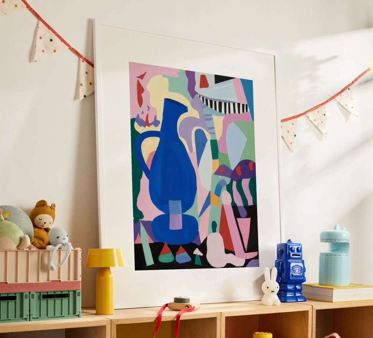 Vaso geometrico Harmony poster con telaio in plastica da Lunar Templar