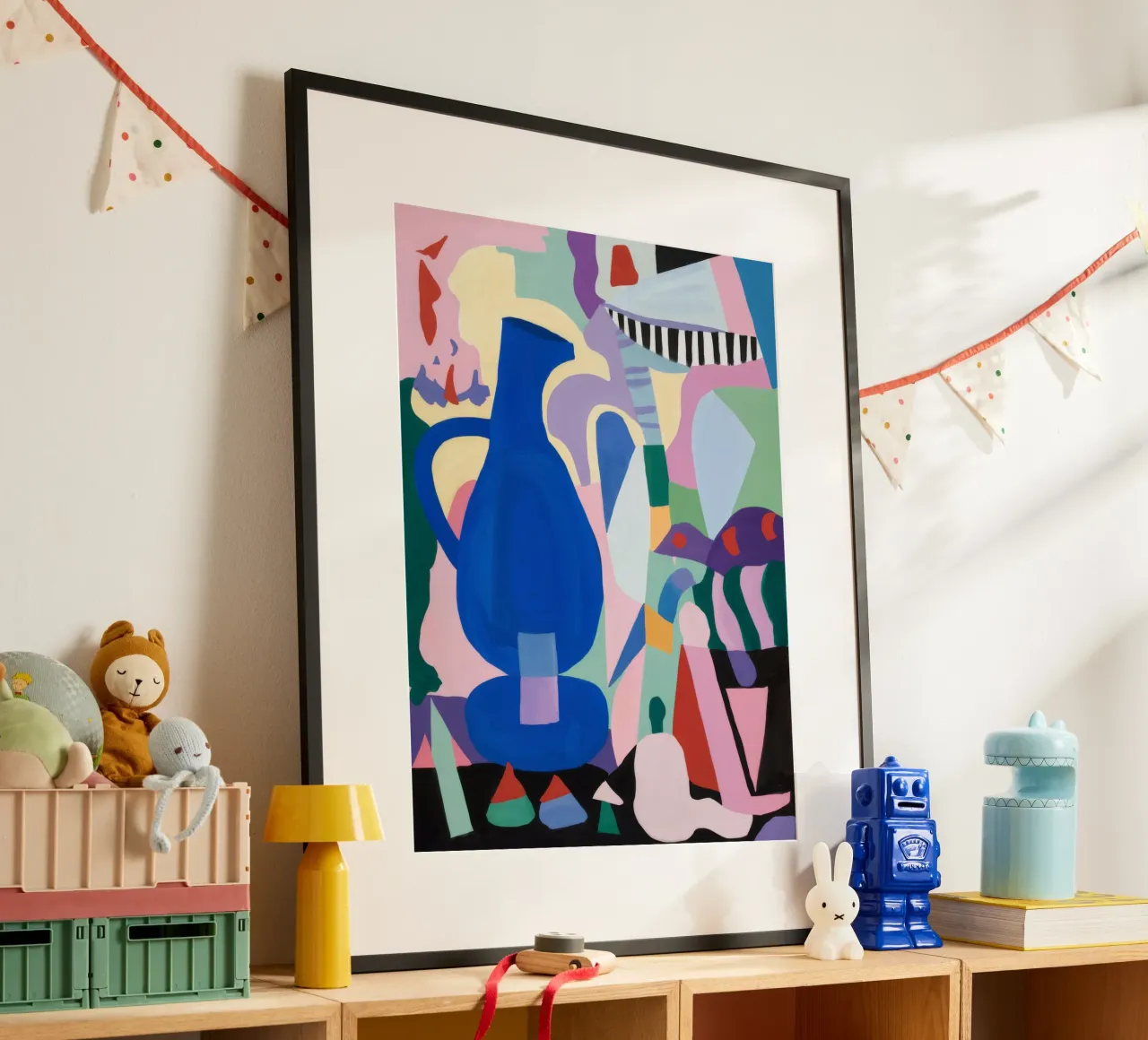 Vaso geometrico Harmony poster con telaio in plastica da Lunar Templar