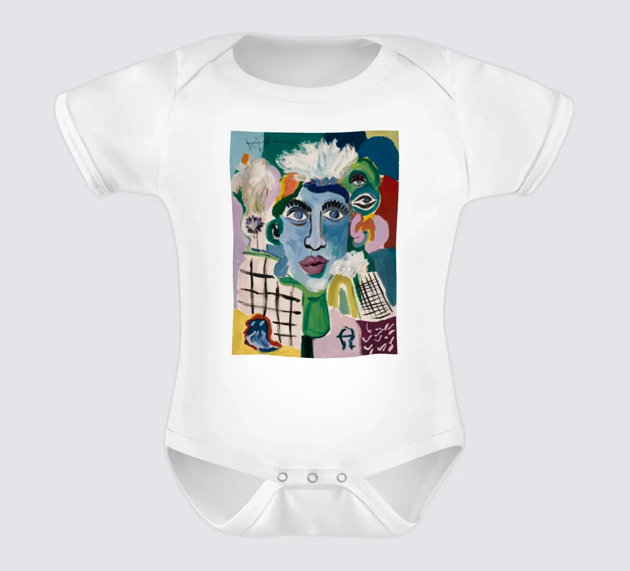 Eclectic Abstract Fusion short-sleeve baby romper by Lunar Templar