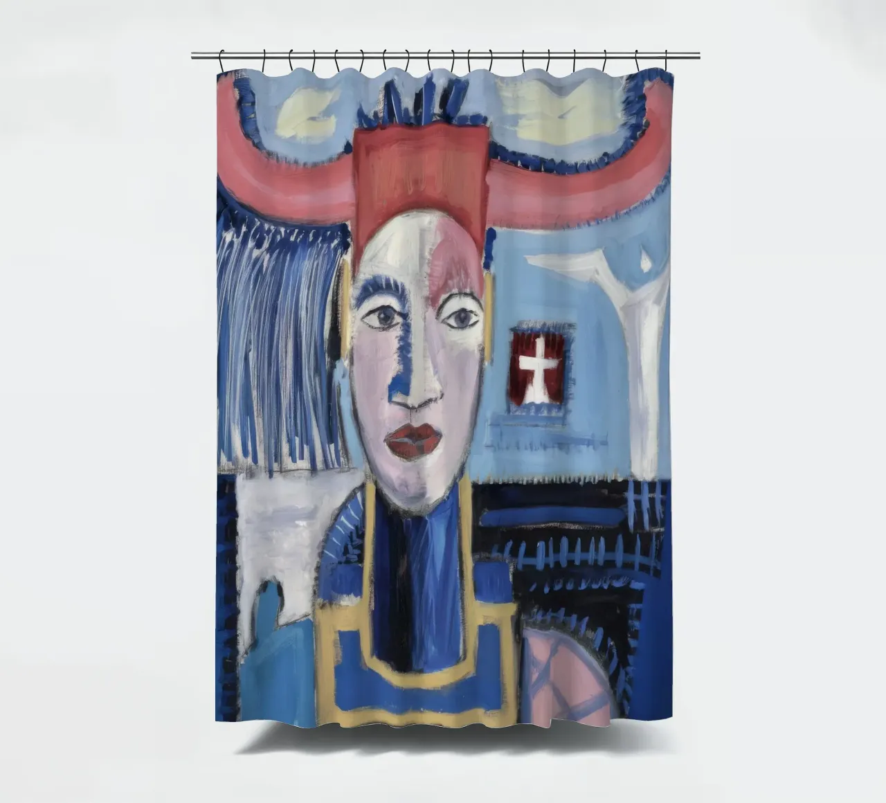 Symbolic Abstract Totem shower curtain by Lunar Templar