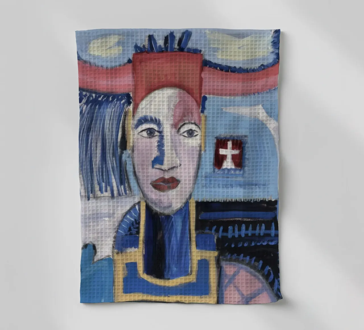 Symbolisches abstraktes Totem Geschirrtuch von Lunar Templar
