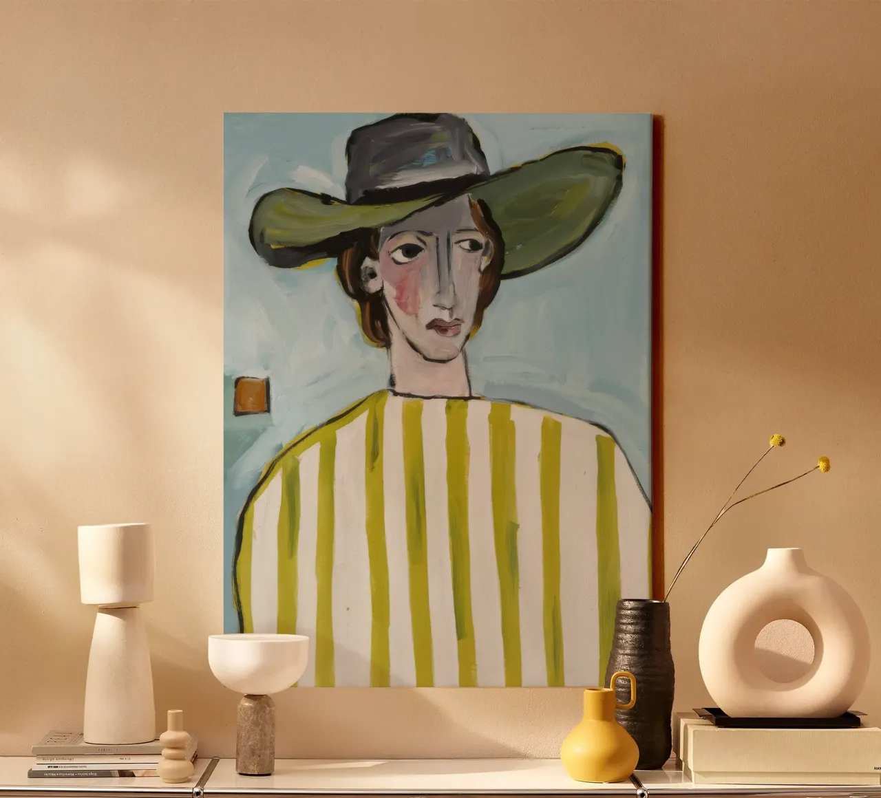 Groene hoed Enigma canvas met Baklijst van Lunar Templar
