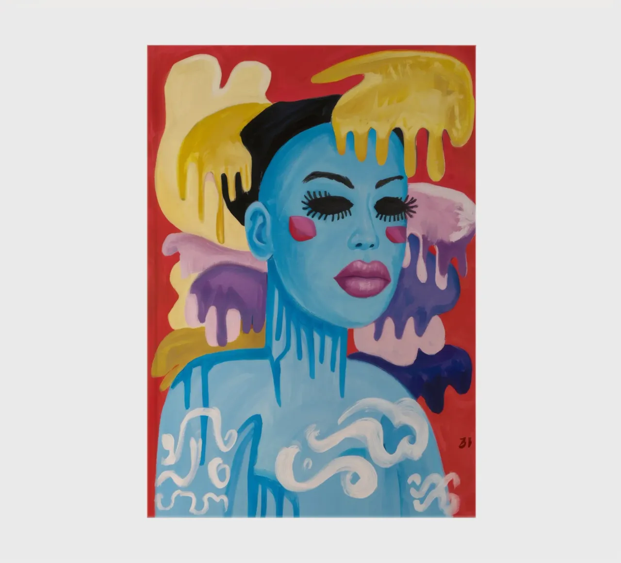Vibrant Abstract Portrait notebook by Lunar Templar