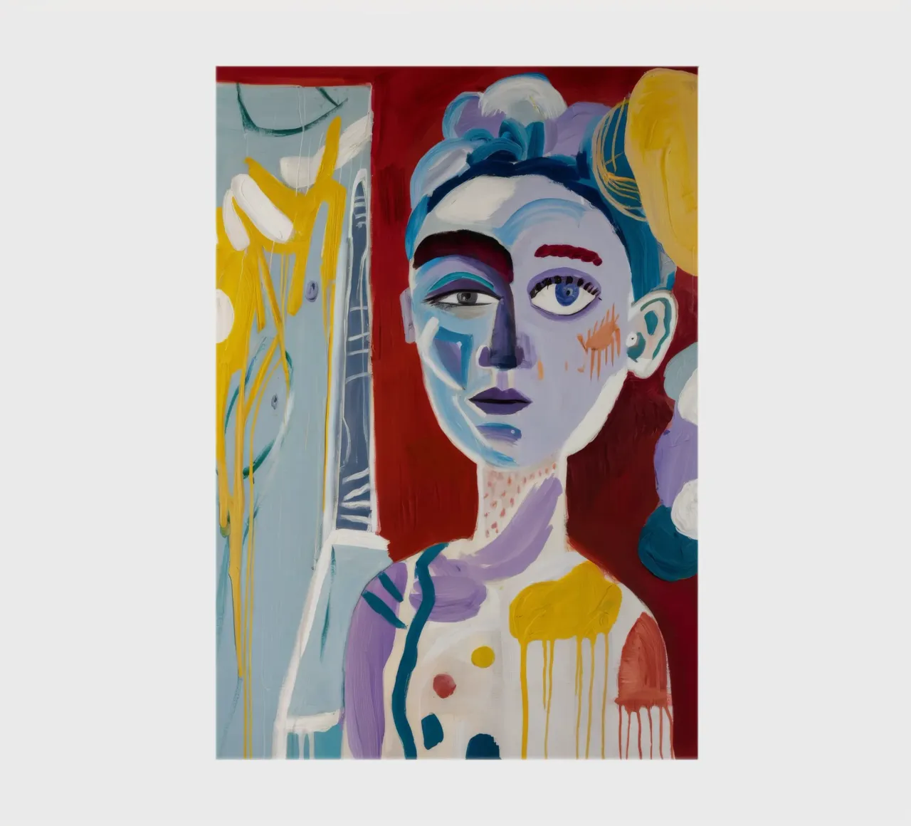 Colorful Abstract Face notebook by Lunar Templar