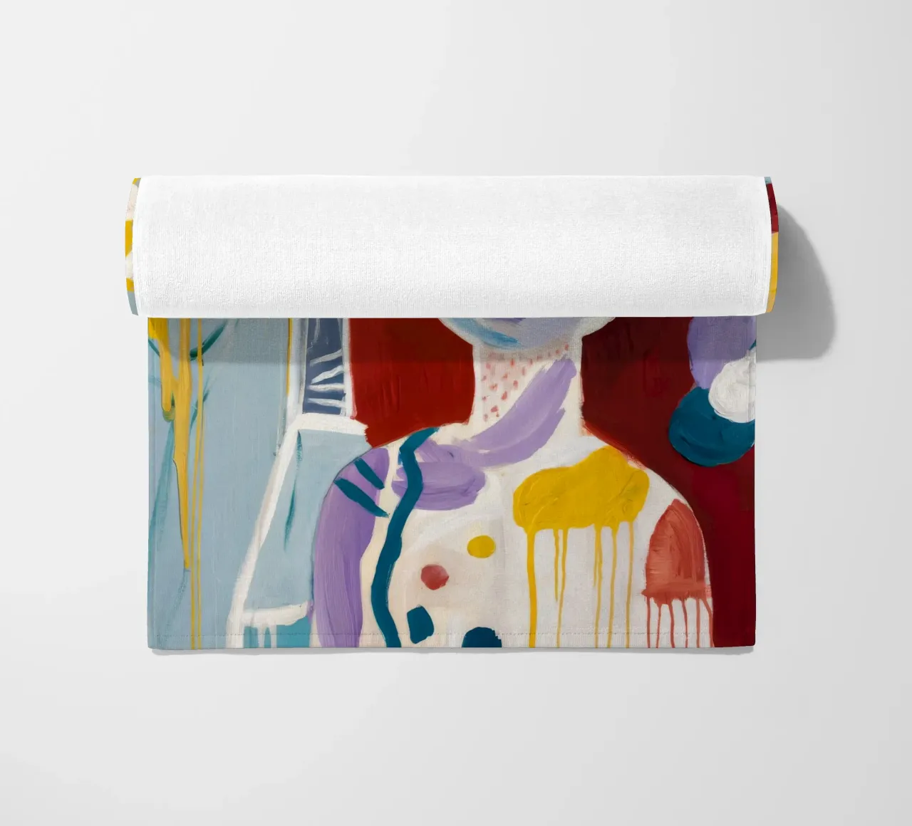 Colorful Abstract Face beach towel by Lunar Templar