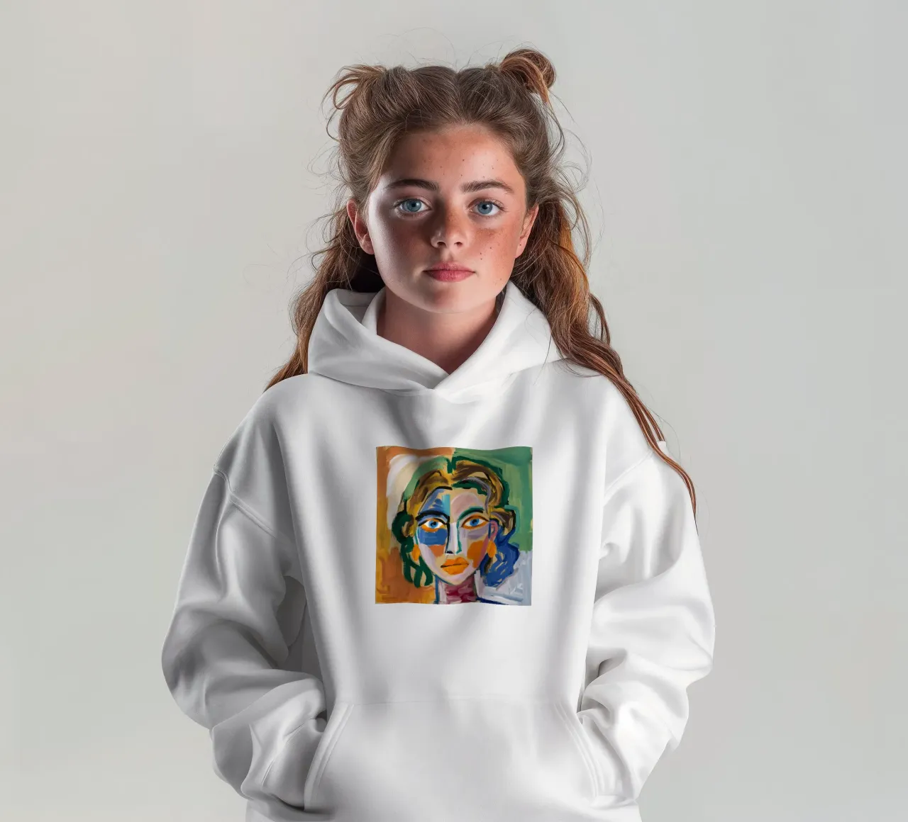 Armonia verde astratta felpa bambino con cappuccio da Lunar Templar