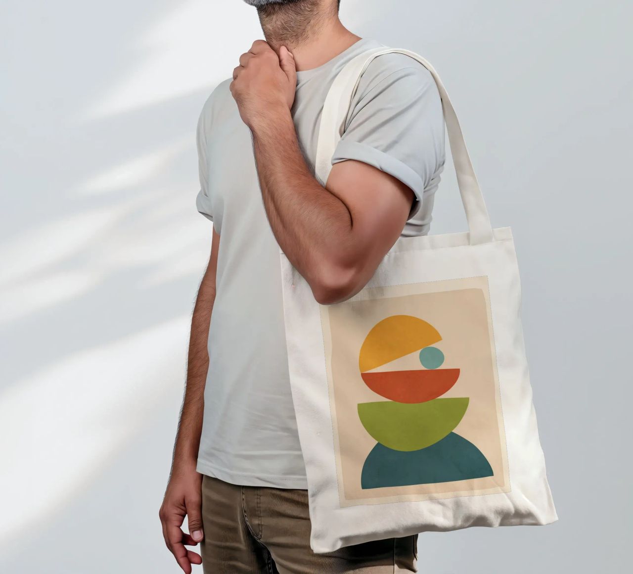 Minimal Balance – Abstract Forms I borsa in juta da Nadjaa