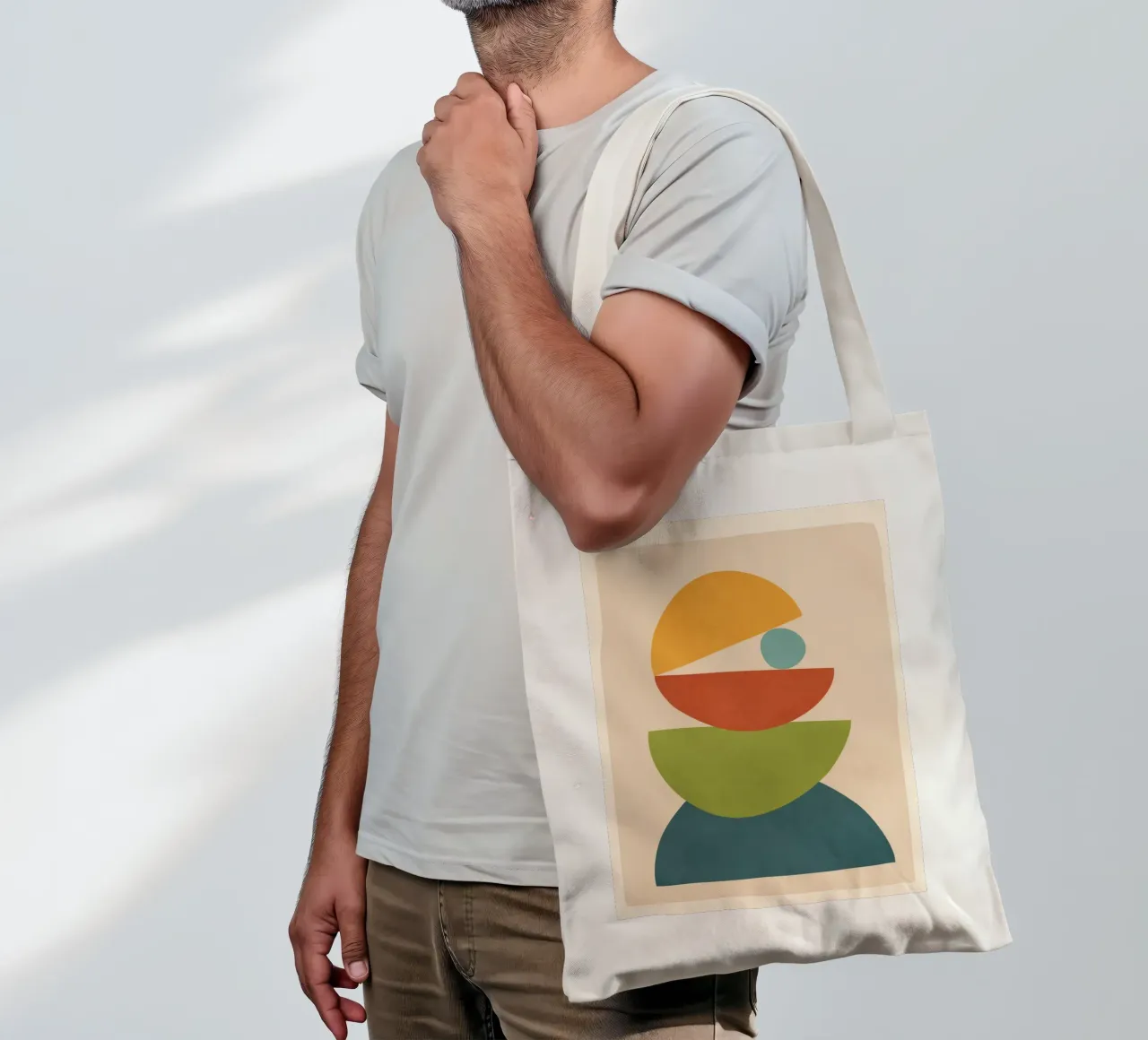 Minimal Balance – Abstract Forms I borsa in juta da Nadjaa