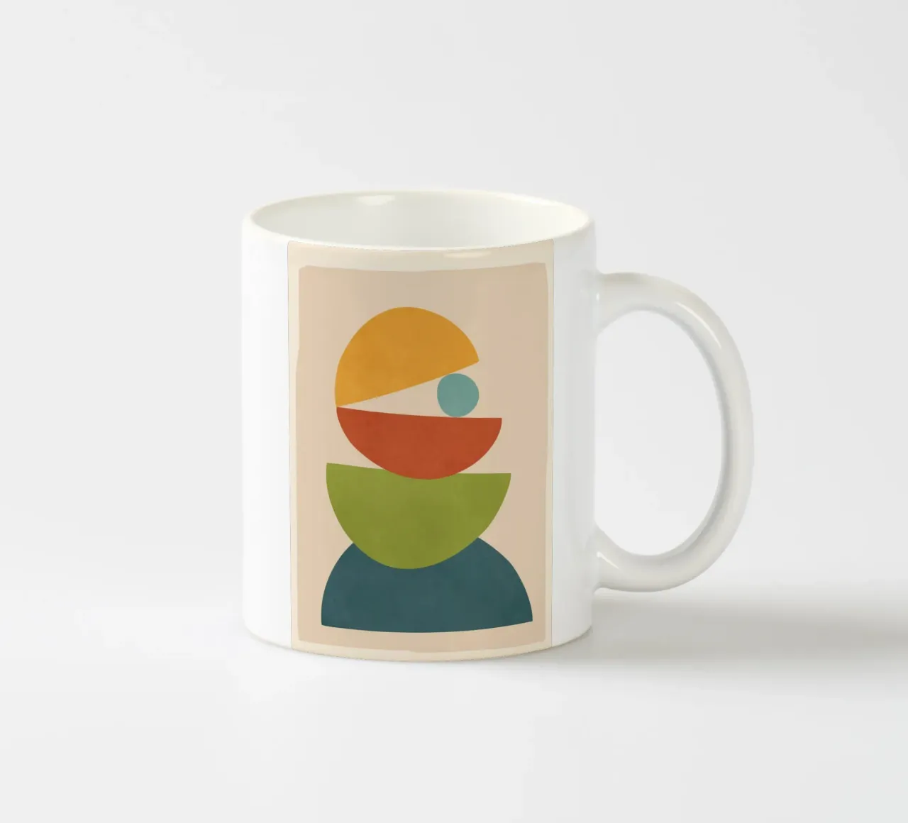 Minimal Balance – Abstract Forms I Keramik Tasse von Nadjaa