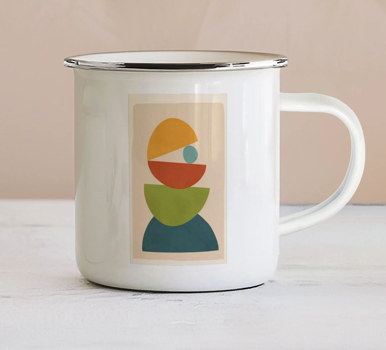 Minimal Balance – Abstract Forms I tazza in smalto da Nadjaa
