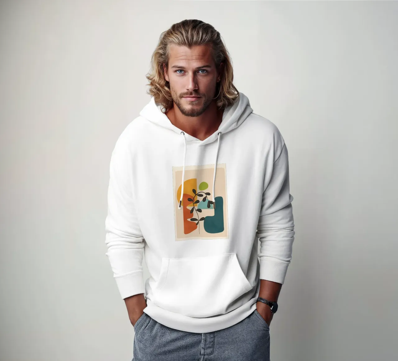 Minimal Balance – Abstract Forms II hoodie by Nadjaa