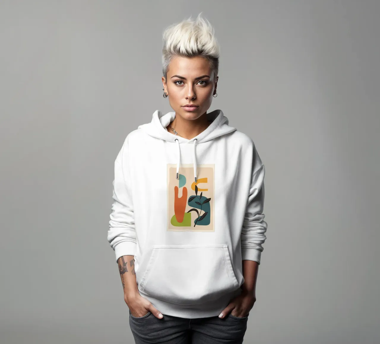 Minimal Balance – Abstract Forms III Hoodie von Nadjaa