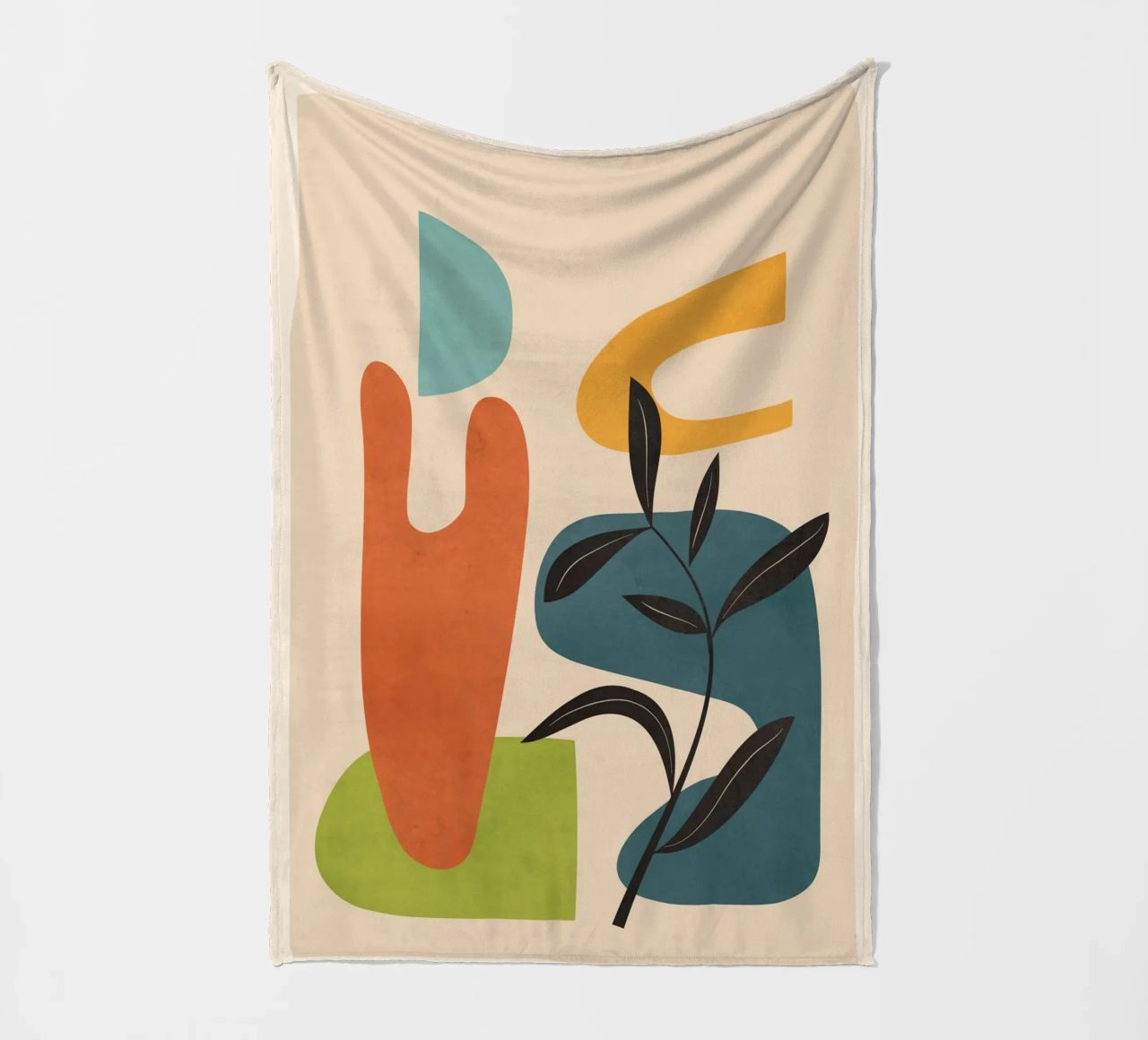 Minimal Balance – Abstract Forms III fleece blanket by Nadjaa