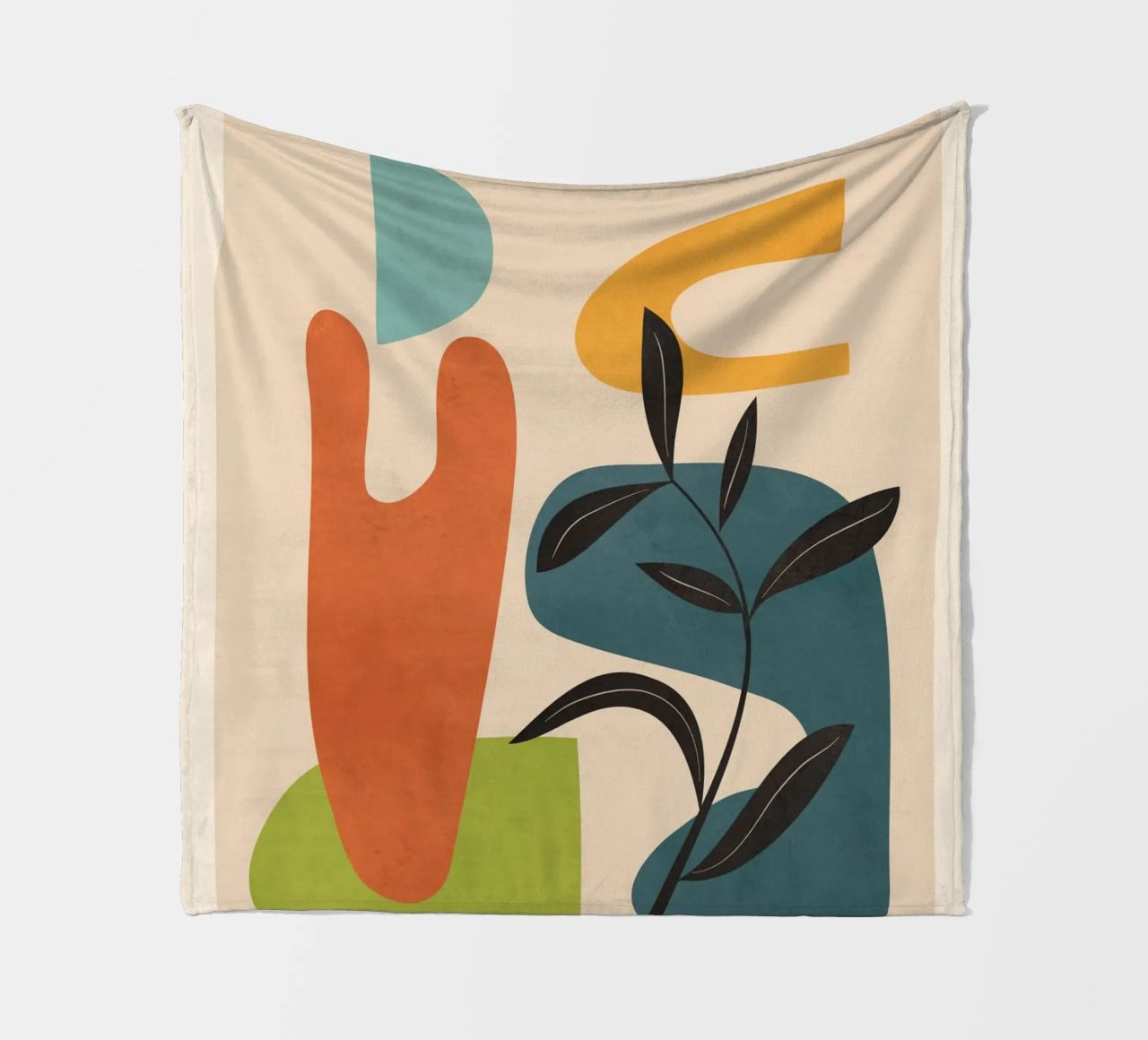 Minimal Balance – Abstract Forms III fleece blanket by Nadjaa