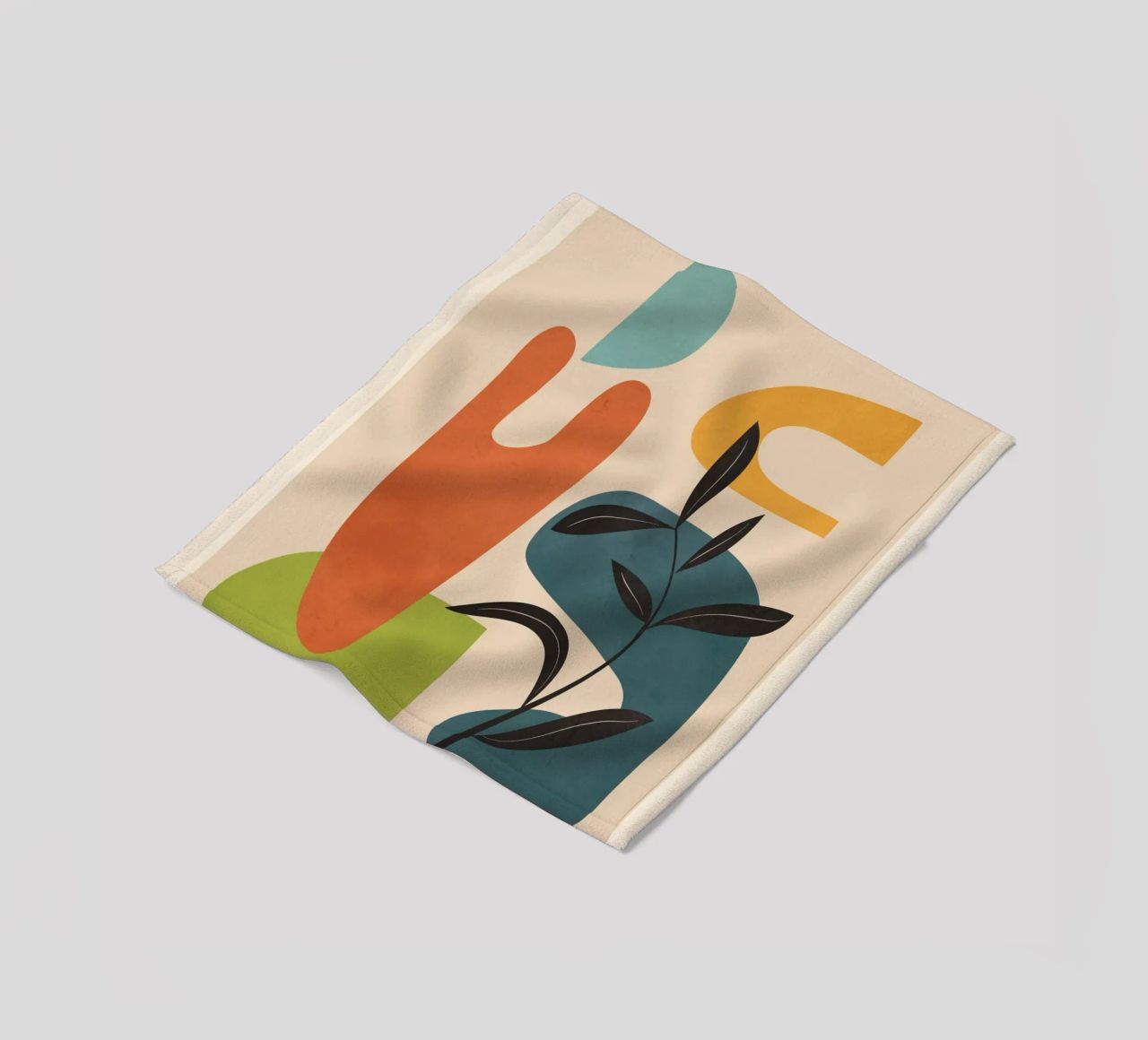 Minimal Balance – Abstract Forms III fleece blanket by Nadjaa