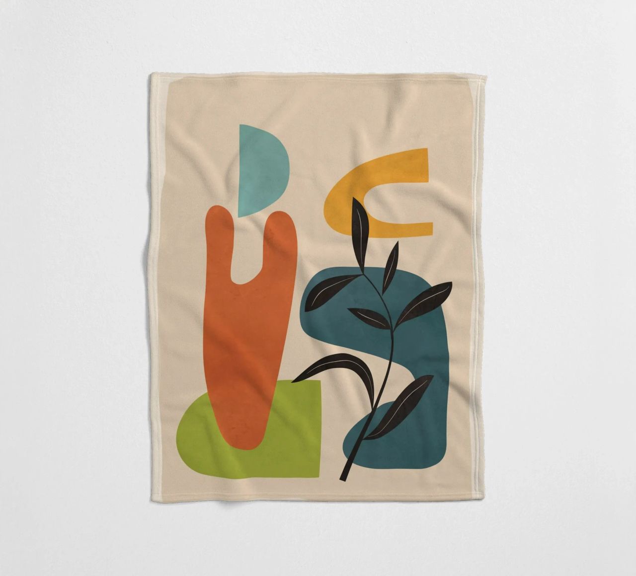 Minimal Balance – Abstract Forms III fleece blanket by Nadjaa