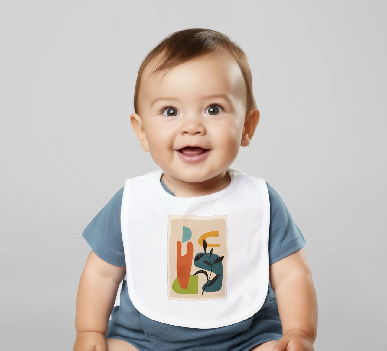 Minimal Balance – Abstract Forms III baby bib by Nadjaa