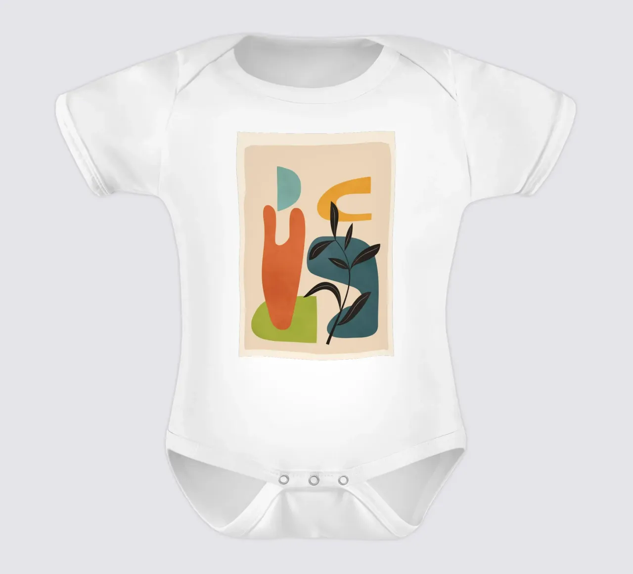 Minimal Balance – Abstract Forms III short-sleeve baby romper by Nadjaa
