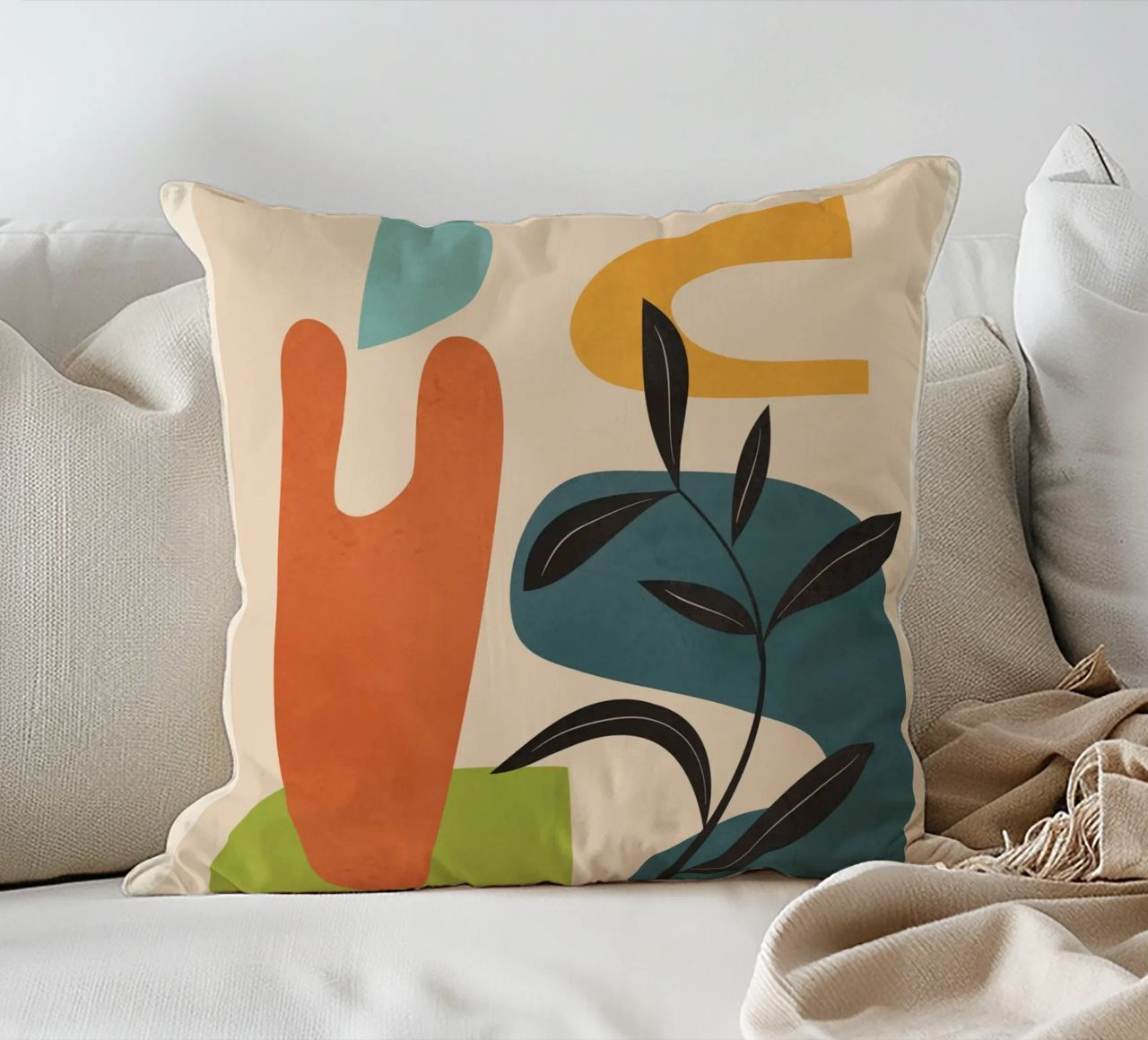 Minimal Balance – Abstract Forms III decorative cushion by Nadjaa