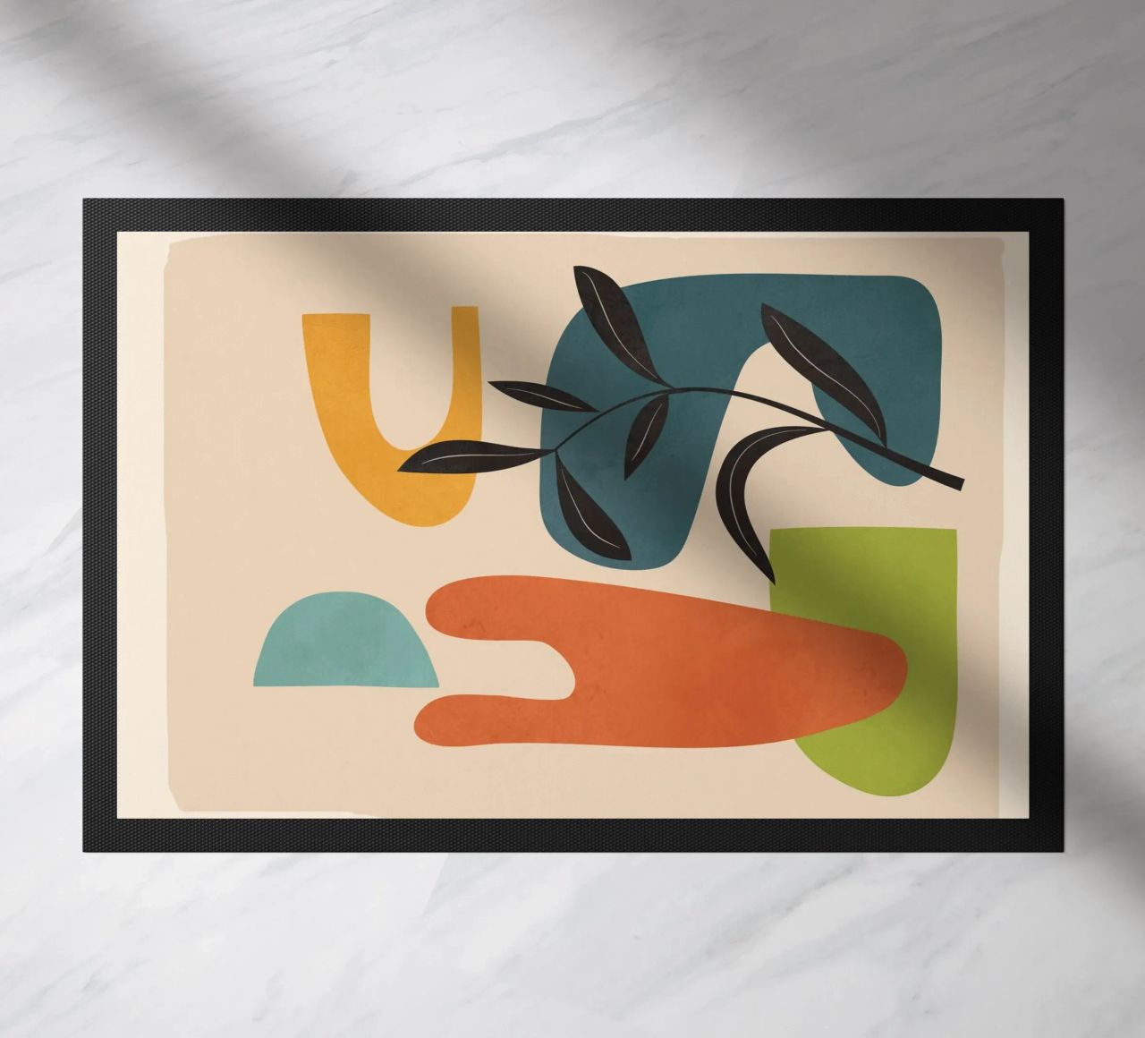 Minimal Balance – Abstract Forms III doormat by Nadjaa
