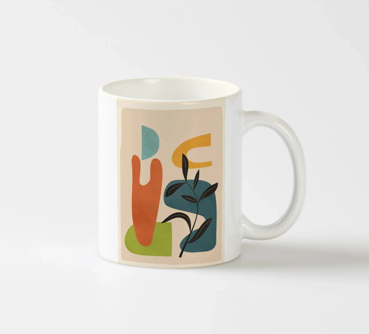 Minimal Balance – Abstract Forms III ceramic mug by Nadjaa