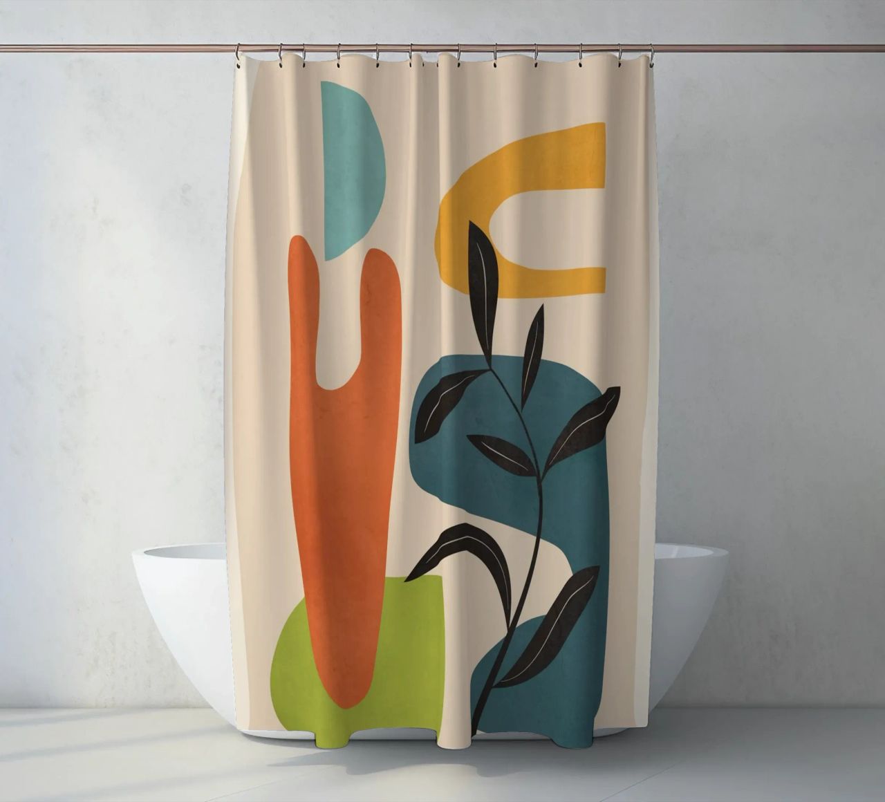 Minimal Balance – Abstract Forms III shower curtain by Nadjaa
