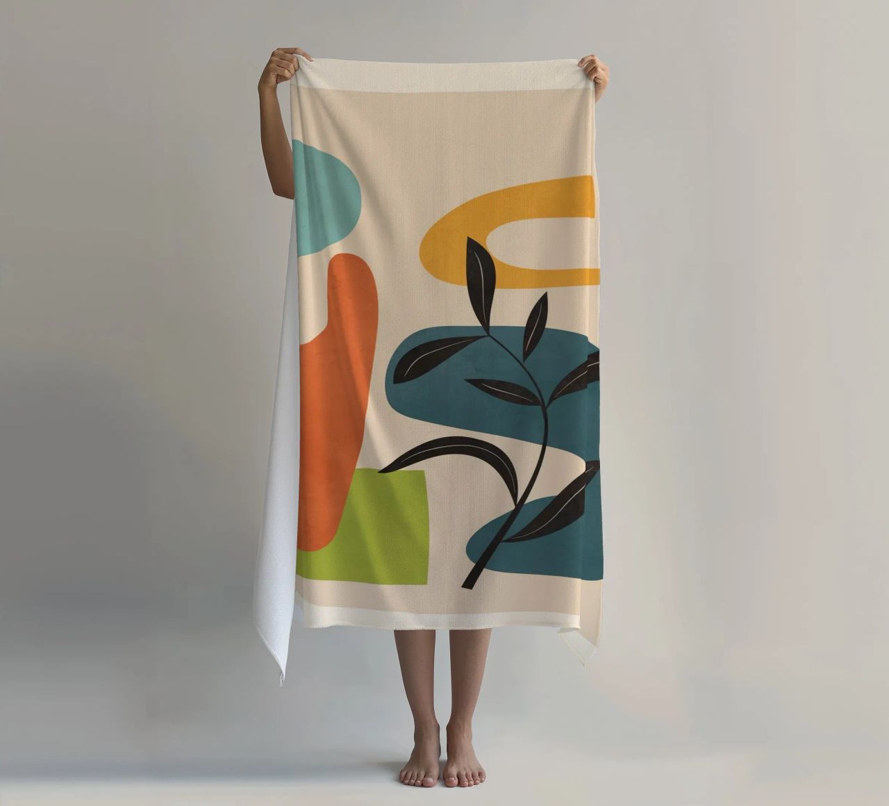 Minimal Balance – Abstract Forms III beach towel by Nadjaa