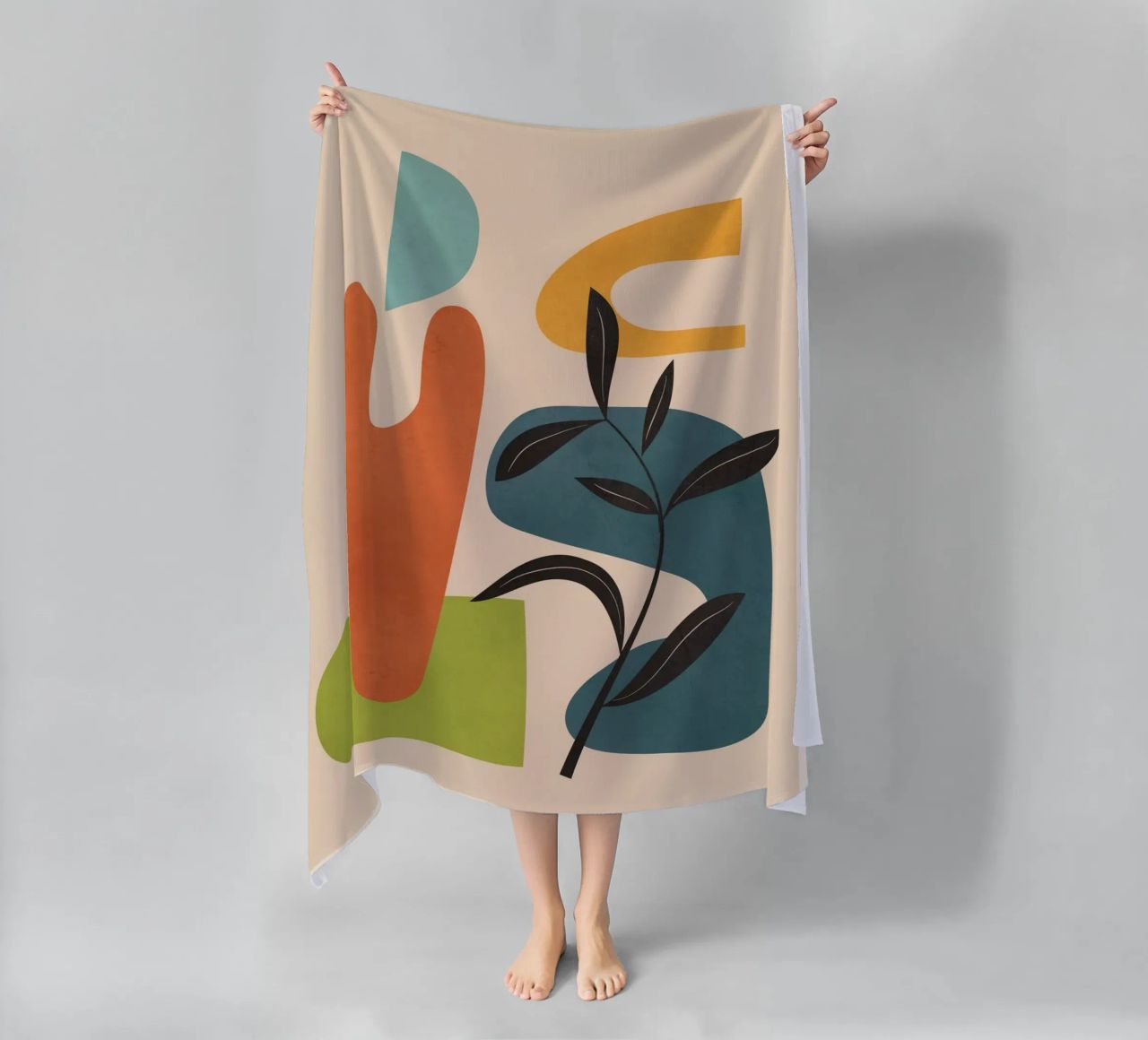 Minimal Balance – Abstract Forms III beach towel by Nadjaa